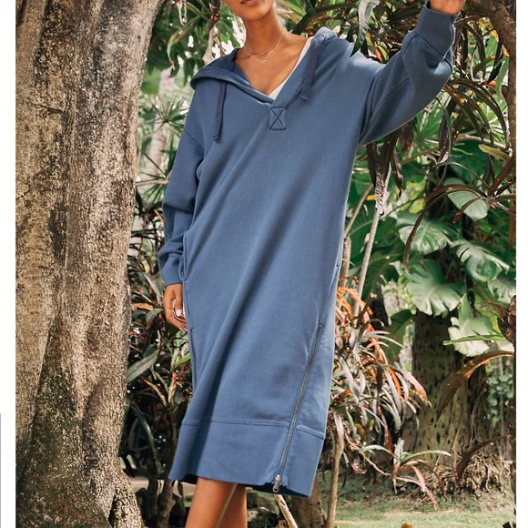 Free People Spur Of The Moment Solid Hoodie - Summer Night - Picture 2 of 5